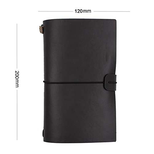 NectaRoy Retro Vintage Refillable Leather Notebook with Lined and Blank Inserts, Travelers Journals Diary Notepad,12x20cm - Image 2