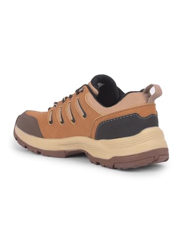 Image of Liberty Leap7x COLUMBO-1E Lacing Men Running Shoes - Dark Grey, Olive Green & Camel | Lightweight Sports Shoes with Comfortable Upper - Cushioned Footbed Suitable for Gym, Marathon, Walking & Outdoor