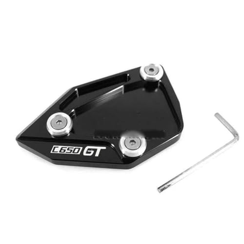 TBIRONRF CNC Gefräste Seitenständer Verlängerungsplatte Für Motorräder C650GT C650 GT Und C600 Sport 2012–2015(Schwarz)