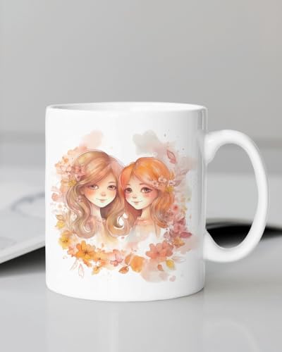 Image of Funny Bestie with Friendship Quotes Printed 325 ml Ceramic Coffee Mug /Tea Cup Gift for Girls, Best Friends, Sister Mom, Wife, Girlfriend 325 ml (Front Back-18)