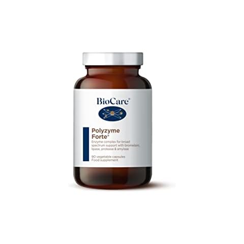 BioCare Polyzyme Forte | Vegetable Capsules | Enzyme Complex for Broad Spectrum Support with Bromelain, Lipase, Protease and Amylase | Vegan Friendly | 90 Capsules… Cover