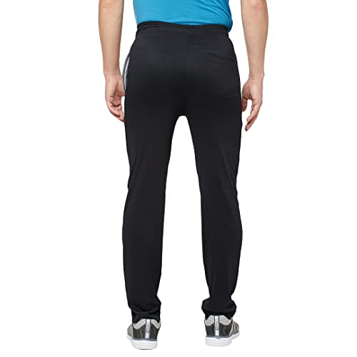 Image of sporto Anthra Melange Modern Slim Fit Track Pants for Men with Zippered Pockets