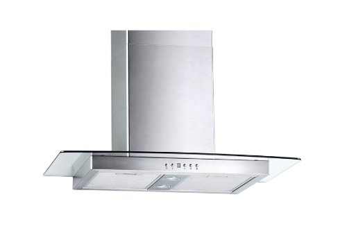 Blue Ocean 30" RHKQ2 Tempered Glass Stainless Steel Wall Mount Kitchen Range Hood