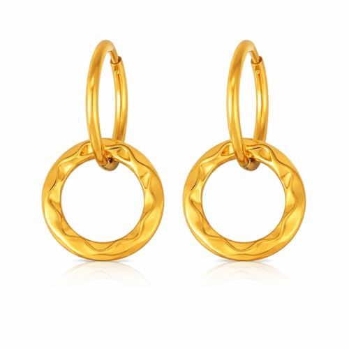 Image of 18K Gold Plated Statement Hoop Earrings for Women | Trendy Hoops Earrings | Waterproof and Anti Tarnish Jewellery | Rakhi Gift for Sister | Gifts for Women | 1 Year Warranty*