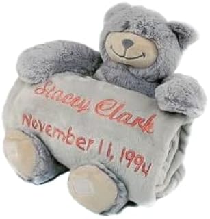 Custom Blanket with Words | Picture Collage Customized Blankets | Birthday Souvenir Gifts | Personalized Throw Blanket for Father, Mom, Kids, Dogs, Friends or Lover (Bear Blankey Hugger)