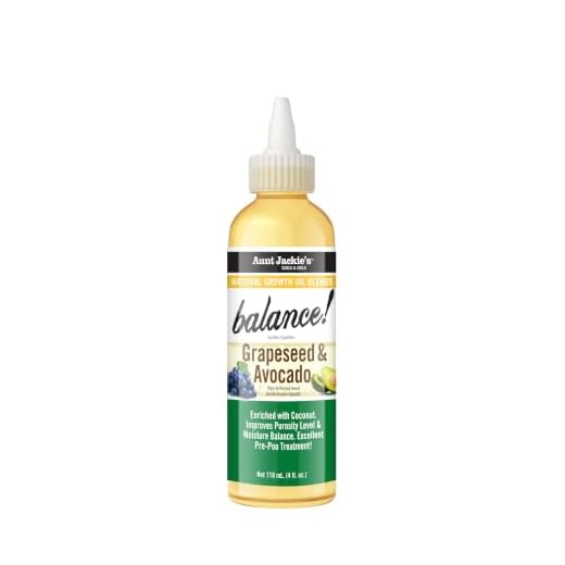 Aunt Jackie's Natural Growth Oil Blends Balance - Grapeseed and Avocado, Pre-Shampoo Treatment, Improves Porosity and Moisture Balance, 4 oz