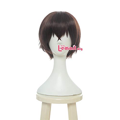 L-email wig Bungo Stray Dogs Osamu Dazai Cosplay Wigs 30cm Short Straight Heat Resistant Synthetic Hair Perucas Cosplay Wig
