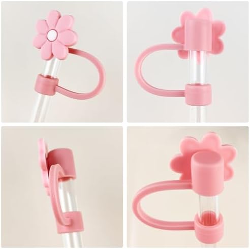 5Pcs 0.4in/10mm Diameter Silicone Straw Covers Cap Compatible with Stanley 20 30&40 Oz Cup, Straws Topper for Stanley 40 Oz Tumbler with Handle, Dust-Proof Straw Caps for Water Bottle