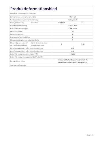 Uniroyal 72110 Pneumatico 225/55 R16 95Y Rainsport 5 - 6