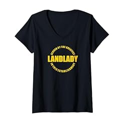 Buy Your Unique "Served by the Greatest Landlady" Women's V-Neck T-Shirt – Pub Landlady Humor Bar Patron Statement Sarcasm