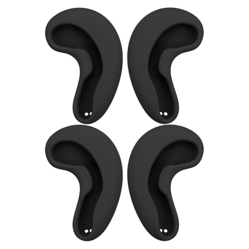 Didiseaon Auditivos de Silicona Negros para Teñido y Secado de Cabello 2 Pares Reutilizables Protección Térmica y Barrera Anti-Tinte para Salones y Uso Doméstico