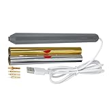 Bolígrafo de lámina térmica USB con 4 puntas, bolígrafo de transferencia de estampado térmico para manualidades, rollos de papel de aluminio dorado y plateado, herramienta de estampado portátil para