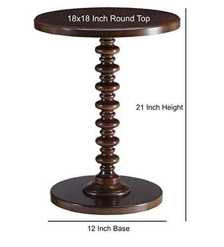 Image of VASIL MART Wooden Round Bed Side Table End Table, Side Table, Night Stand Beah Table for Living Room Bedroom (Black)