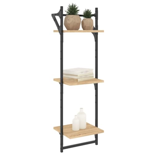Étagère murale en bois flottante avec barre de suspension stable