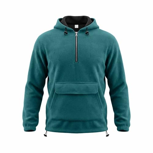 Sweat zippé homme noir chaud avec capuche pour running et sport