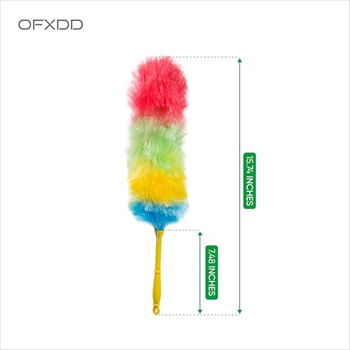 Image of Long Handle Plastic Duster Brush - Dust Feather Cleaner - Soft Multicolor Feather Duster