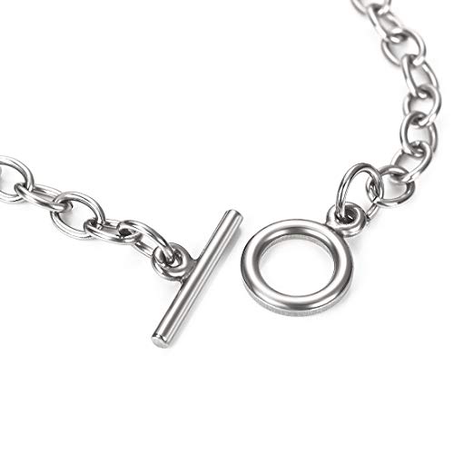 OBSEDE 5 Pack Stainless Steel Bracelet Chains with Toggle Clasps for DIY Charm Jewelry