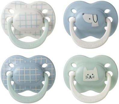 Tommee Tippee Ultimate Fit Schnuller, 0–6 Monate, 4 Stück, kieferorthopädischer Sauger für Babys, symmetrischer Sauger, 100% BPA-freies Silikon, Club House Kollektion