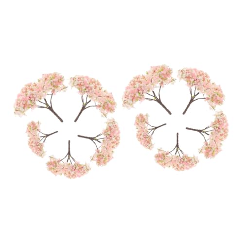 Artibetter 10個 ミニチュア桜樹木模型 多リアルな造景装飾 樹木模型砂盤風景用 フェイク桜