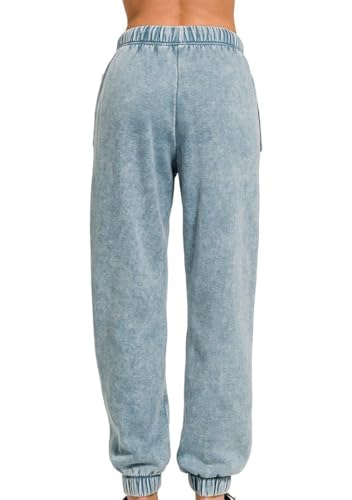BluNight Women Cotton Wash Fleece Casual Relax Sweatpants Lounge Pants Jogger3