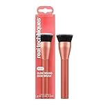 Real Techniques Glow Round Base Makeup Brush, For Liquid and Cream Makeup, Flat Top Foundation Brush For Buffing and Blending Up Coverage, Dense Synthetic Bristles, Vegan and Cruelty Free, 1 Count