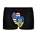 Ukrainian & US Flag Heart Fashion Women's Boxer Briefs Breathable Underpants Trunks Stretch Underwear