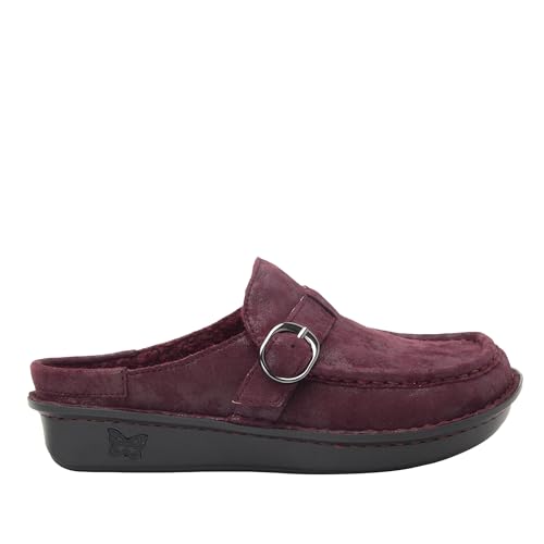 Image of Alegria Women's Brigid Leather Moc Toe Open Back Clog with Heel Cup