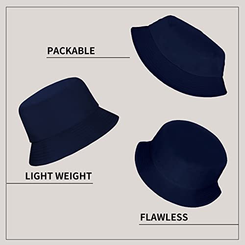 Image of Rosoz 1 & 2 Pack Bucket Hat for Women Men Summer Travel Beach Sun Hat Outdoor Cap Unisex Bucket Hats