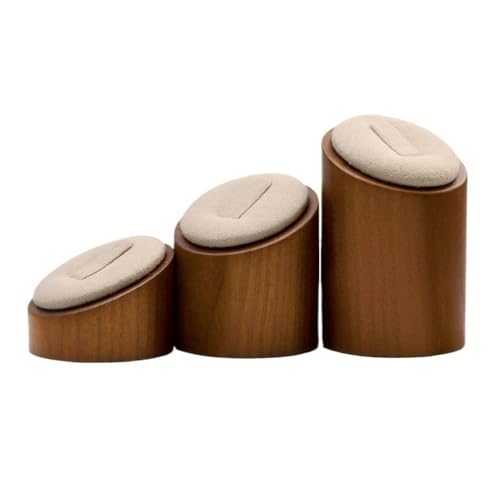 Support bague anti rayure en bois et microfibre pour protéger bijoux - 2