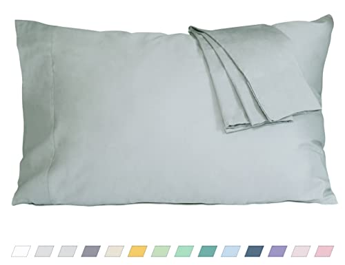 Pillow Cases, King Size Cotton Percale Weave Pillowcases, Pre-Shrunk Breathable and Hypoallergenic Pillowcases, Set of 2 (2 Piece King 20 Inch x 40 Inch, Storm Gray)