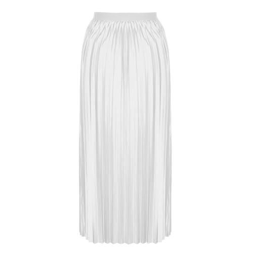 Boho Long Pleated Skirt for Women Elastic High Waisted A-line Maxi Skirts Fashion Casual Solid Swing Half Dress4