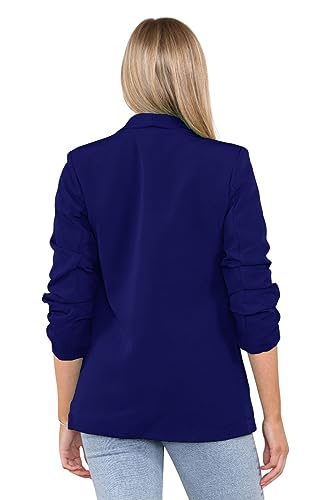 Blazer femme bleu marine veste de bureau mi-saison chic coupe décontractée taille S - 3
