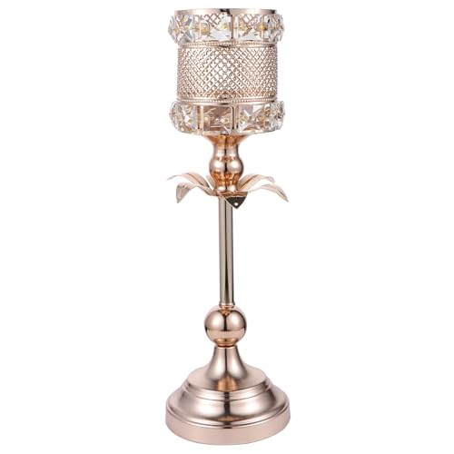 VICASKY Goldener Kristall Kerzenhalter Mittelgroß Kreativer...