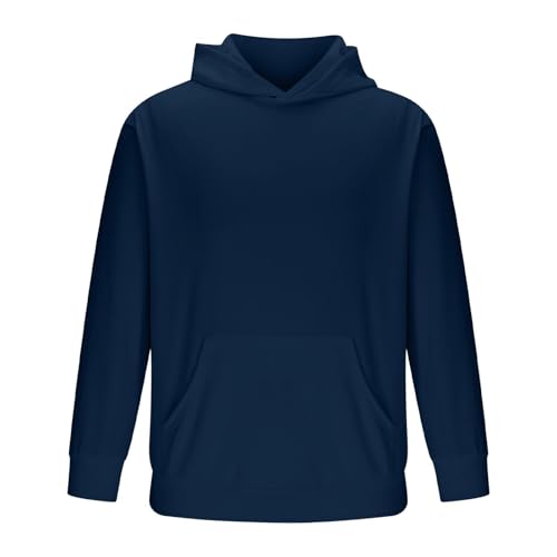 Hoodie for Men Fashion Solid Color Crewneck Pullover with Pockets Fall Clothes Casual Long Sleeve Comfort Sweatshirt4