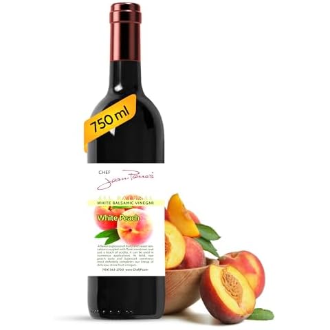 Chef Jean Pierre's Italian Balsamic Vinegar - 750ml (25oz) Rich Peach Flavor, 12-Year Traditional Barrel Aged - Ideal For Enhancing Your Meals Cover