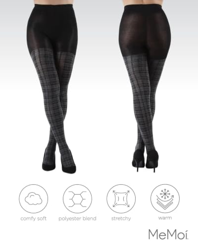 Image of MeMoi Women's Faded Plaid Warm Sweater Tights