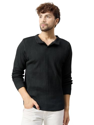 Image of Kvetoo Full Sleeve Winter Wear Woolen Collar Polo Sweater for Men