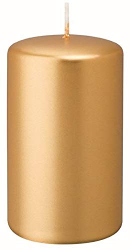 Stumpenkerzen Gold 7 x Ø 7 cm, 12 Stück