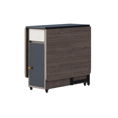 SFJATTA Mesa Consola Plegable transformable, Isla de Cocina Plegable con Ruedas, para Cocina o Comedor, Gris