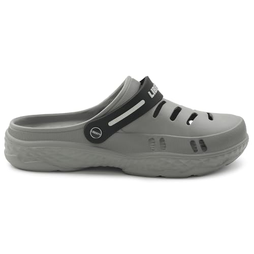 Image of Liberty A-HA BEACHRIDEM Clogs for Men - Black & Grey EVA Slip-On Casual Clogs | Soft Moulded Footbed, Lightweight Everyday Footwear for Home, Casual, Errands, Daily, Outdoor & Relaxed Wear