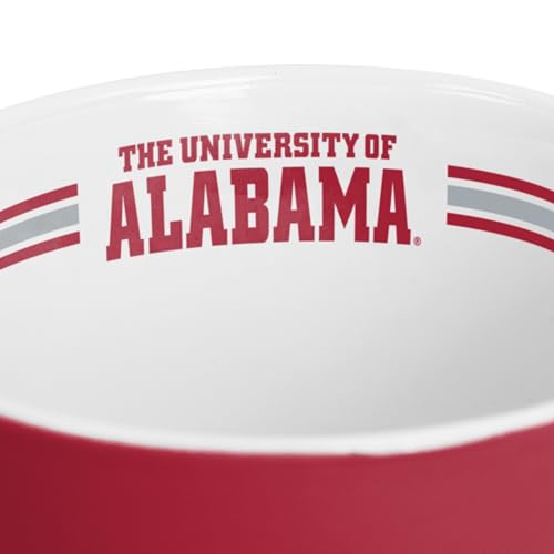 Image of Logo Brands NCAA Alabama Crimson Tide 15oz Stripe Mug - Team Logo, Inside Print, Standard Handle, Microwave & Dishwasher Safe