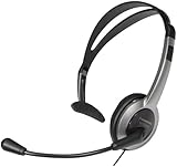 Panasonic Comfort Fit Headset for TCA Series Cordless Landline Phones,Foldable Headset with Flexible Noise-Cancelling Microphone and Volume Control,2.5 mm Plug,Grey/Silver KX-TCA430,(Pack of 10)