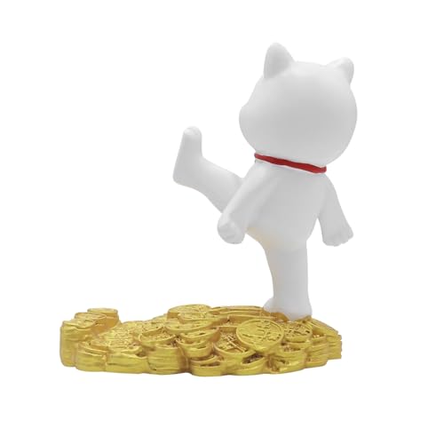 Image of Cute Cat Phone Stand Resin Desktop Cell Phone Holder Kitten Phone Mount Compatible with All Smartphones