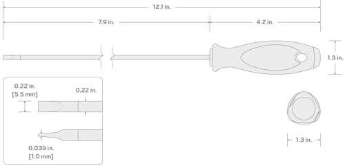 Image of TEKTON 5.5 mm Slotted Screwdriver (8 in. Shank) | DWS01411