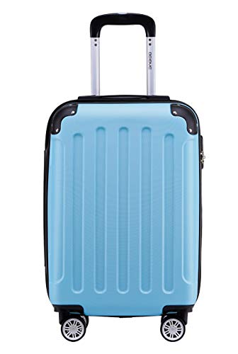 Preisvergleich Produktbild BEIBYE- Hartschalenkoffer Koffer Trolley Rollkoffer Reisekoffer Zahlenschloß 4 Zwilings-Rollen (Glacial Blue, Small-55cm)