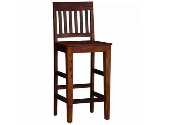 Classic Solid Wood Saddle-Seat Kitchen Counter Stool with Foot Plate 29 Inch, Natural Teak-image-29