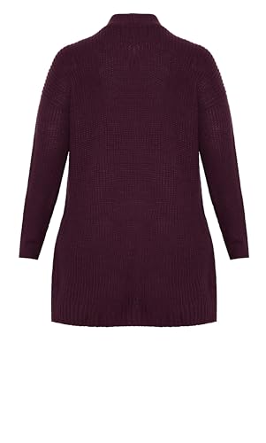 Image of Avenue Women's Plus Size Boyfriend Rib Knit Open Front Cardigan