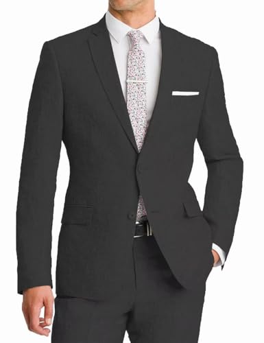 Men's Linen Suits for Wedding 2 Piece Linen Suit Beach Wedding Groomsmen Linen Suit Slim Fit Summer Wedding Suit