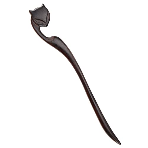 YINETTECH Wooden Fox Hair Stick Vintage Hair Fork Updo Hair Pin Traditional Chignon Pin Hair Accessories for Women Full Updos Low Bun Hairstyles