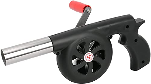 Finderomend Outdoor Cooking BBQ Fan, Hand Crank BBQ Charcoal Blower Portable Barbeque Air Blower with Manual Handle Speed Control for Outdoor Barbecue, Picnic Camping and Hiking(Black)